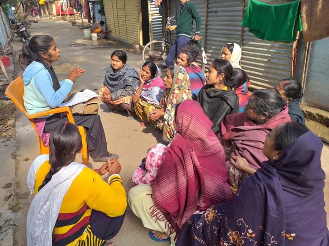 Meeting of women in the slums